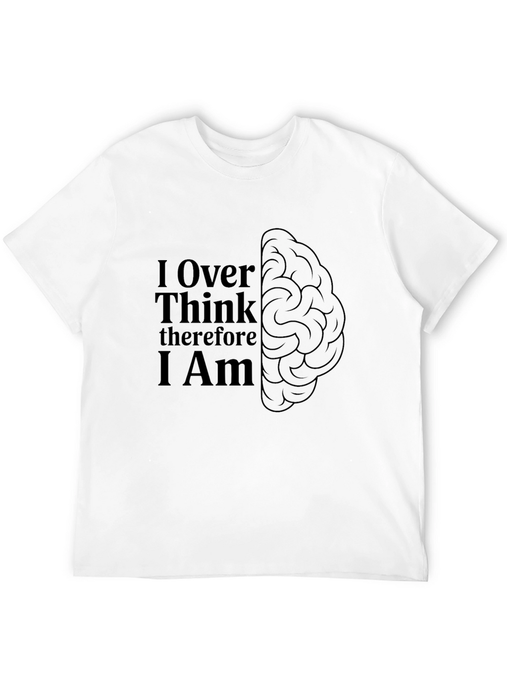 Over Think Brain Tee - Mens Black Graphic T-Shirt