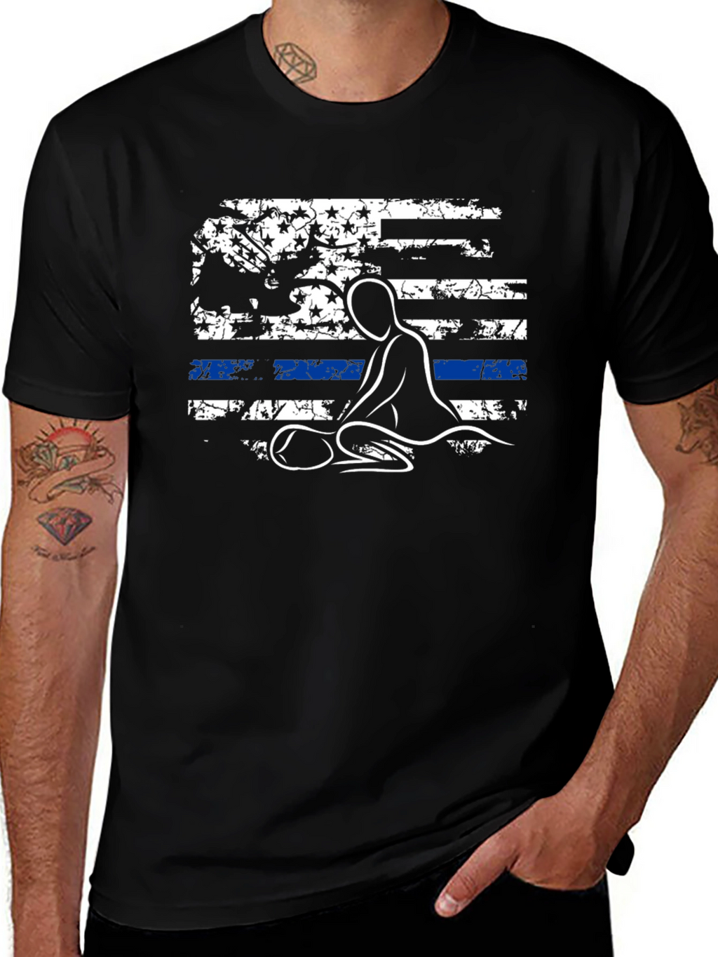 Chiropractor American Flag T-Shirt - Black