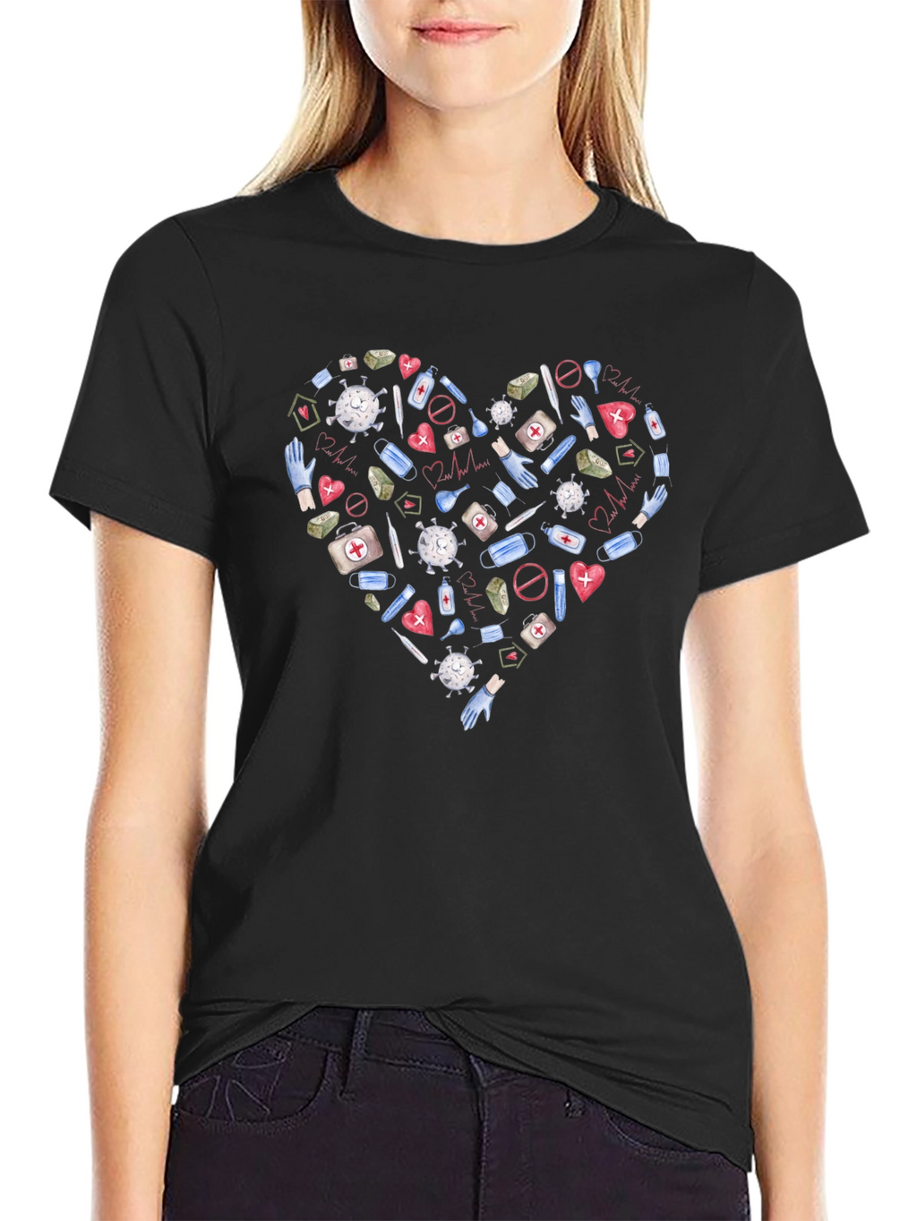 Healthcare Hero Heart T-Shirt - Support Medical Staff