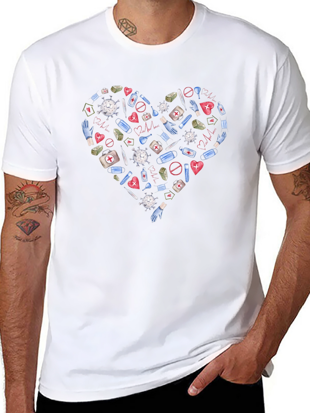 Healthcare Hero Heart T-Shirt - Support Medical Staff