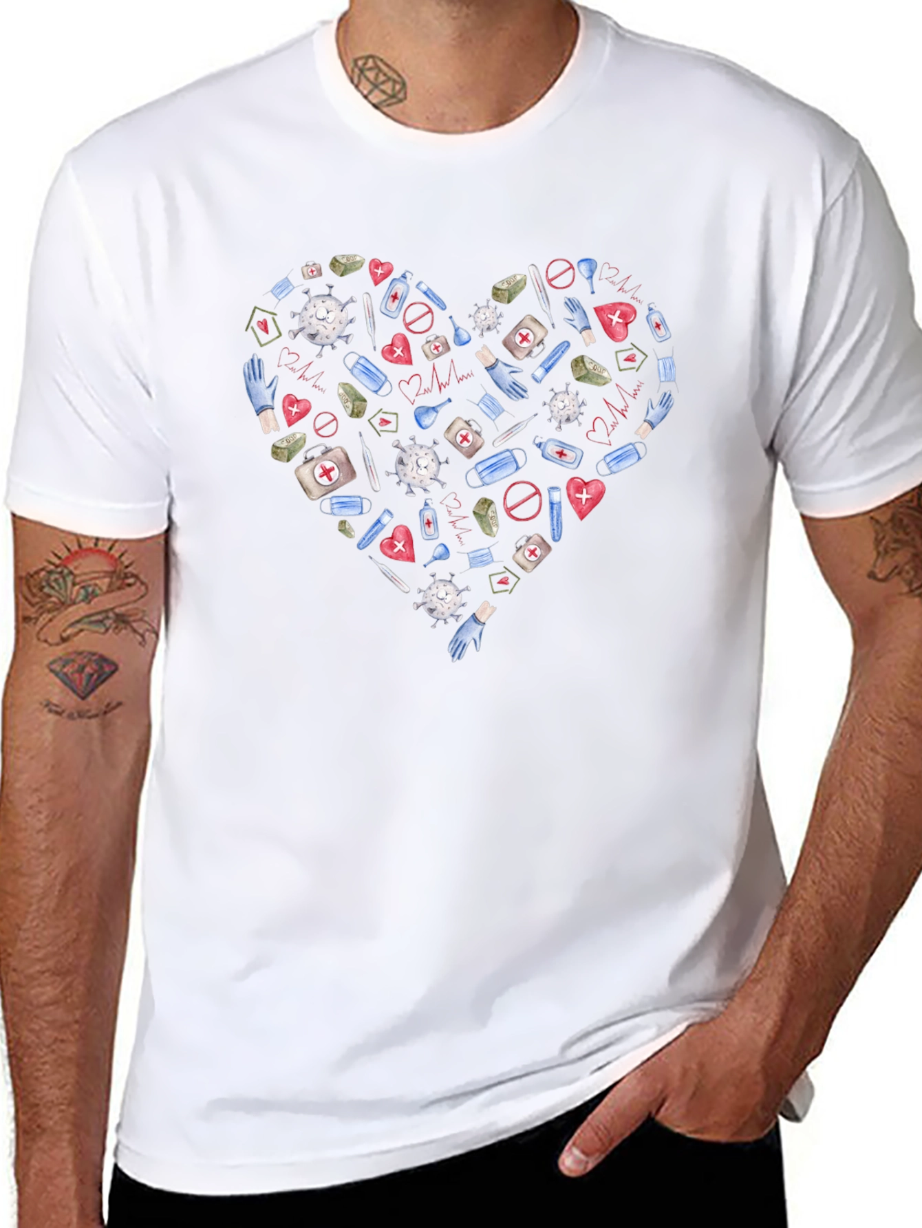 Healthcare Hero Heart T-Shirt - Support Medical Staff