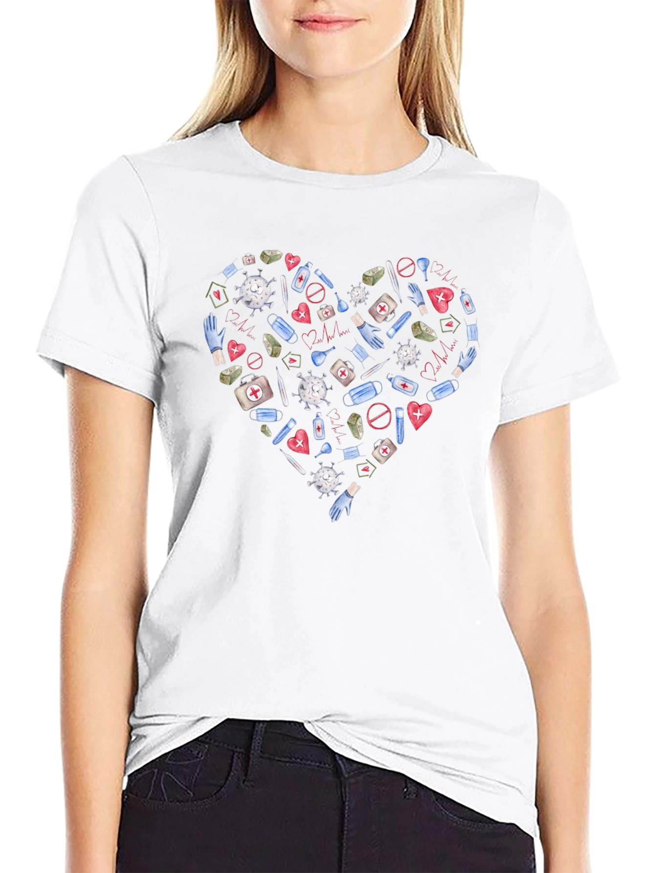 Healthcare Hero Heart T-Shirt - Support Medical Staff