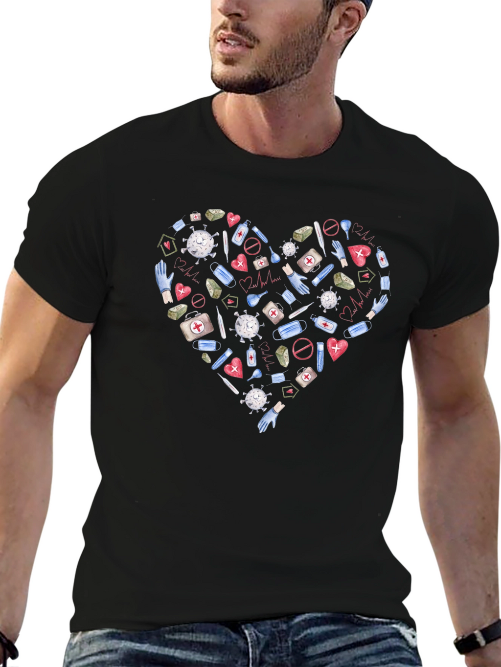 Healthcare Hero Heart T-Shirt - Support Medical Staff