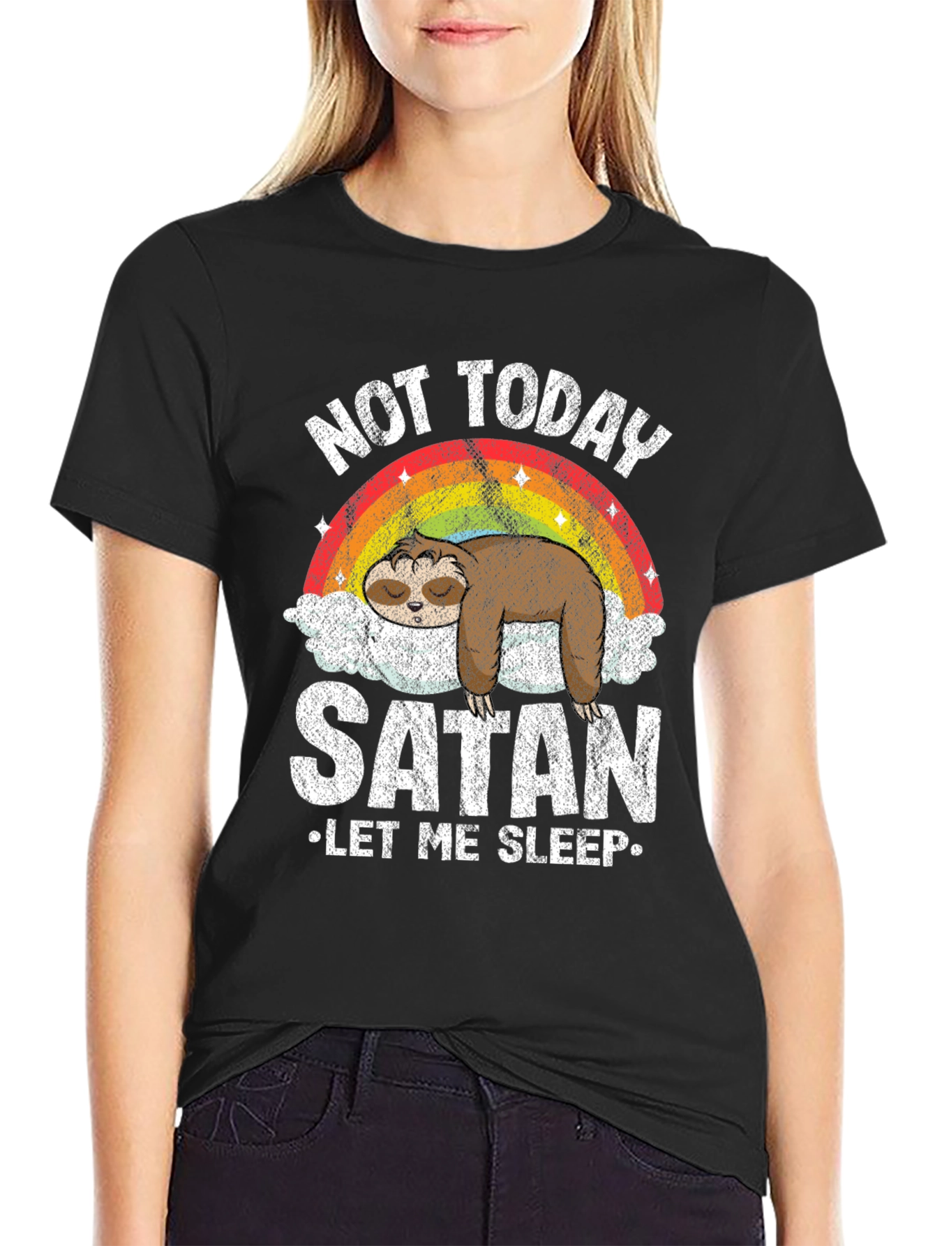 Not Today Satan Sloth Graphic Tee