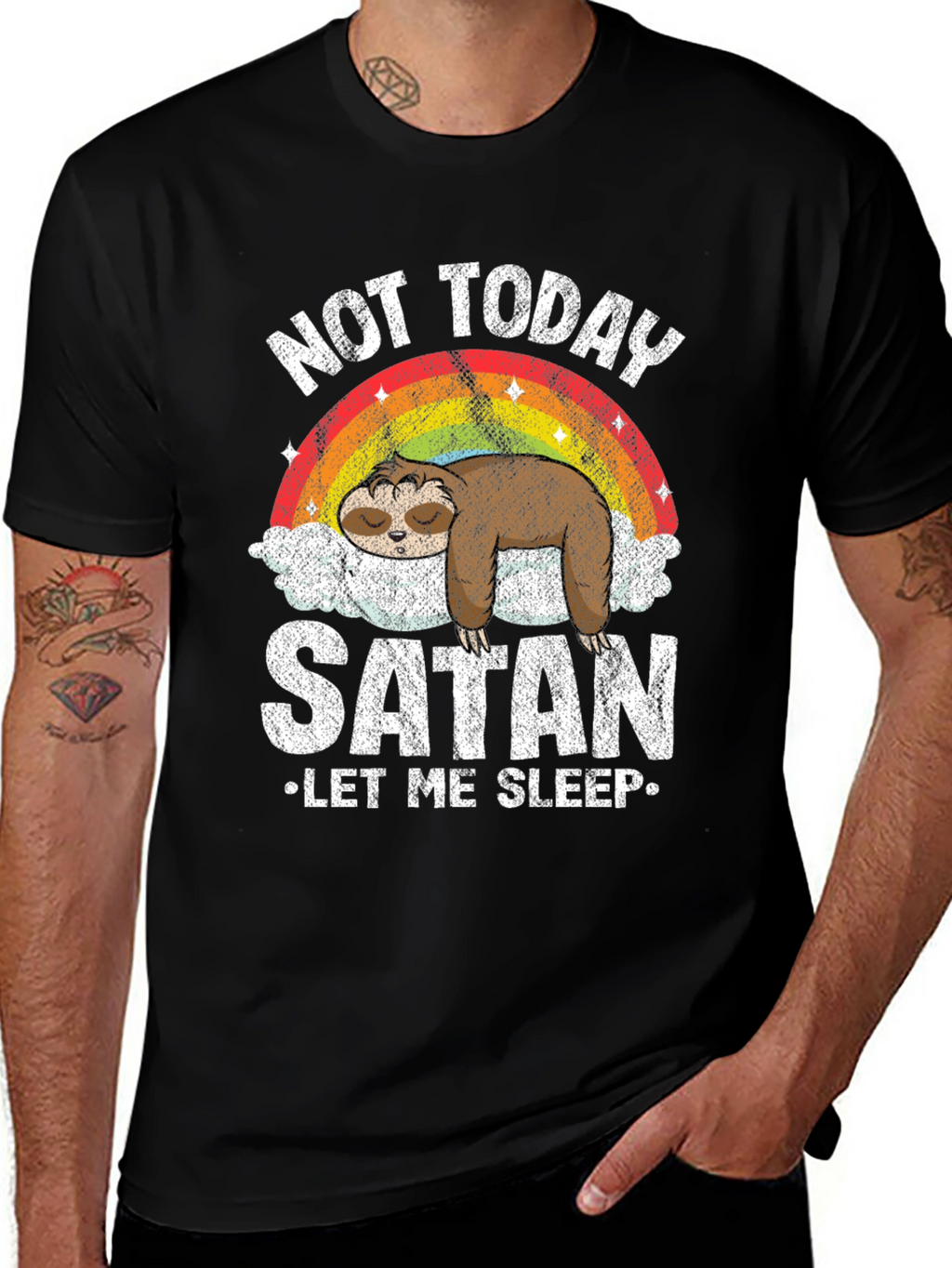 Not Today Satan Sloth Graphic Tee