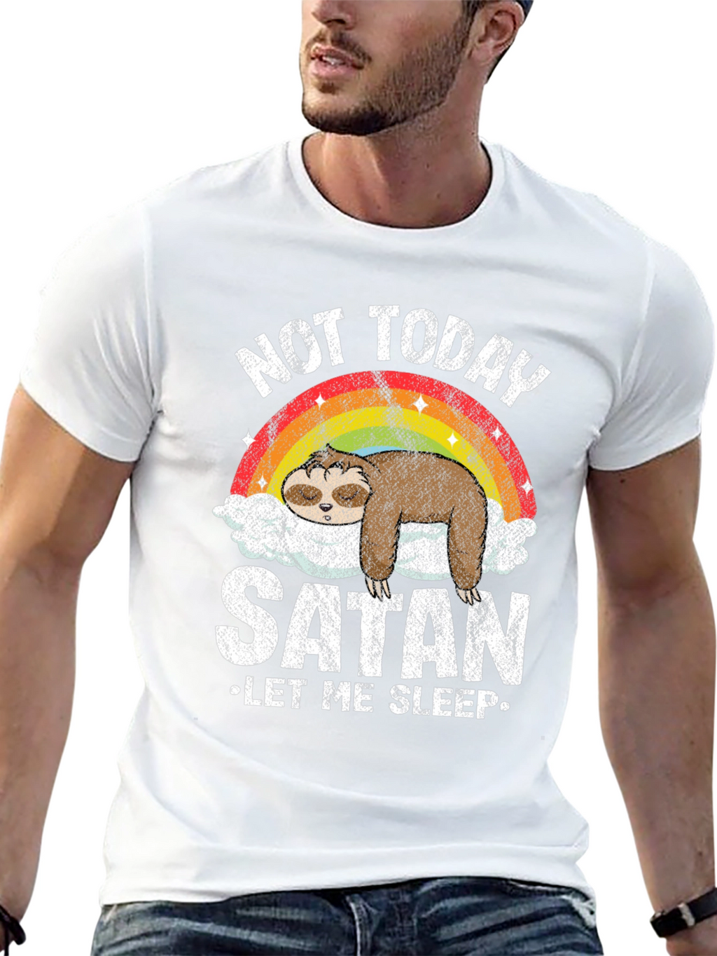 Not Today Satan Sloth Graphic Tee