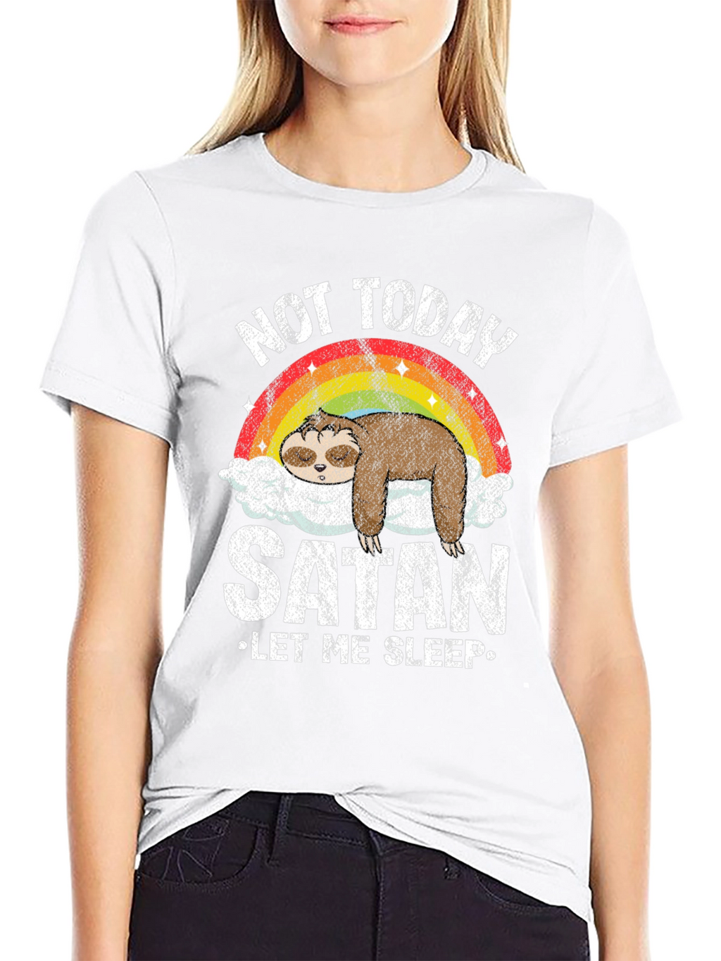 Not Today Satan Sloth Graphic Tee