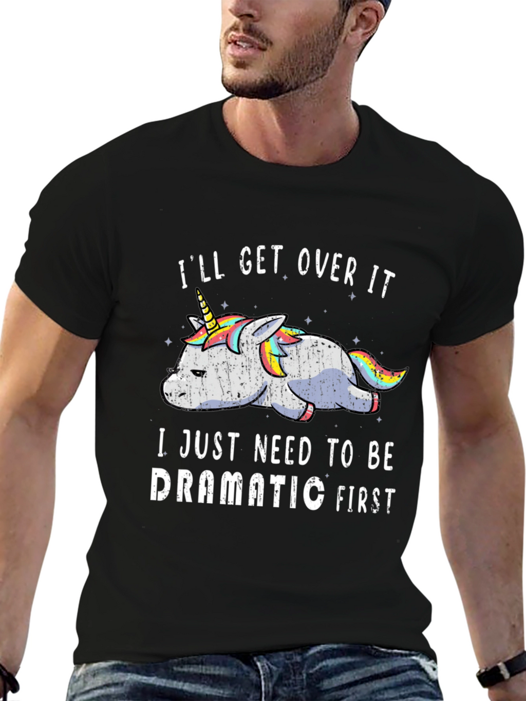 Dramatic Unicorn Graphic T-Shirt