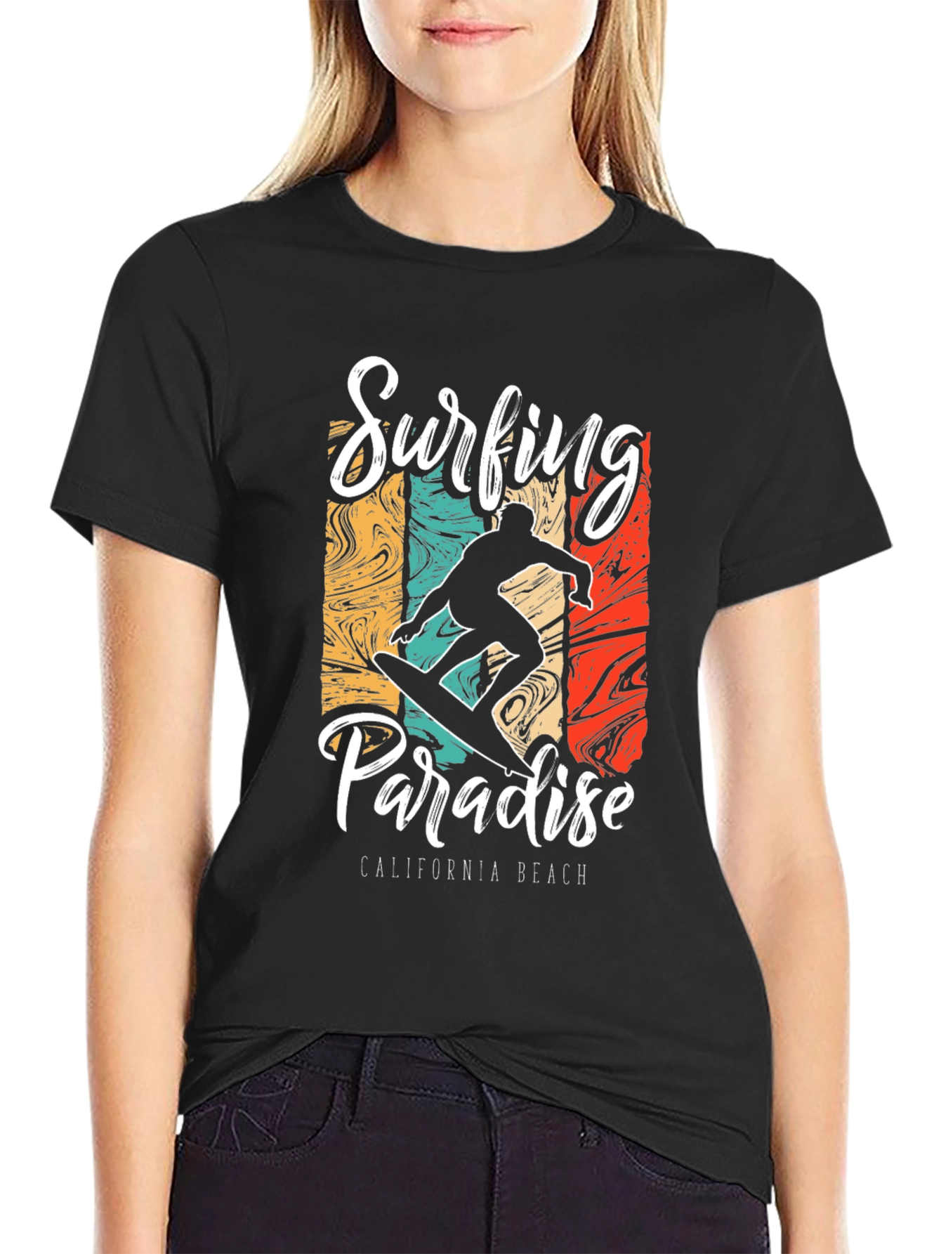 Surfing Paradise California Beach T-Shirt
