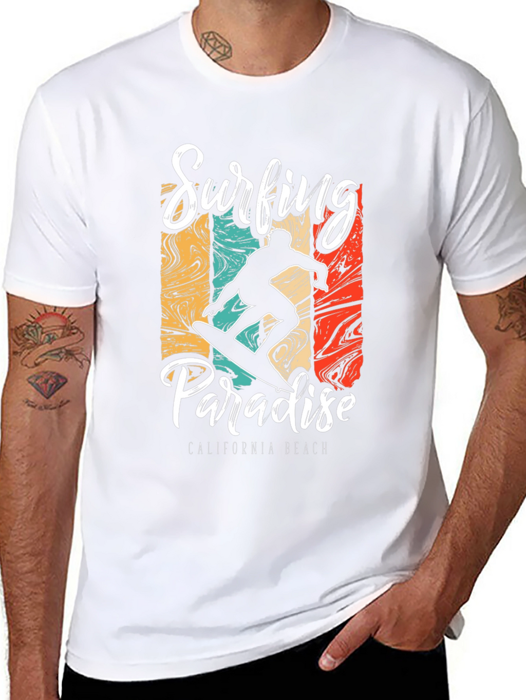 Surfing Paradise California Beach T-Shirt