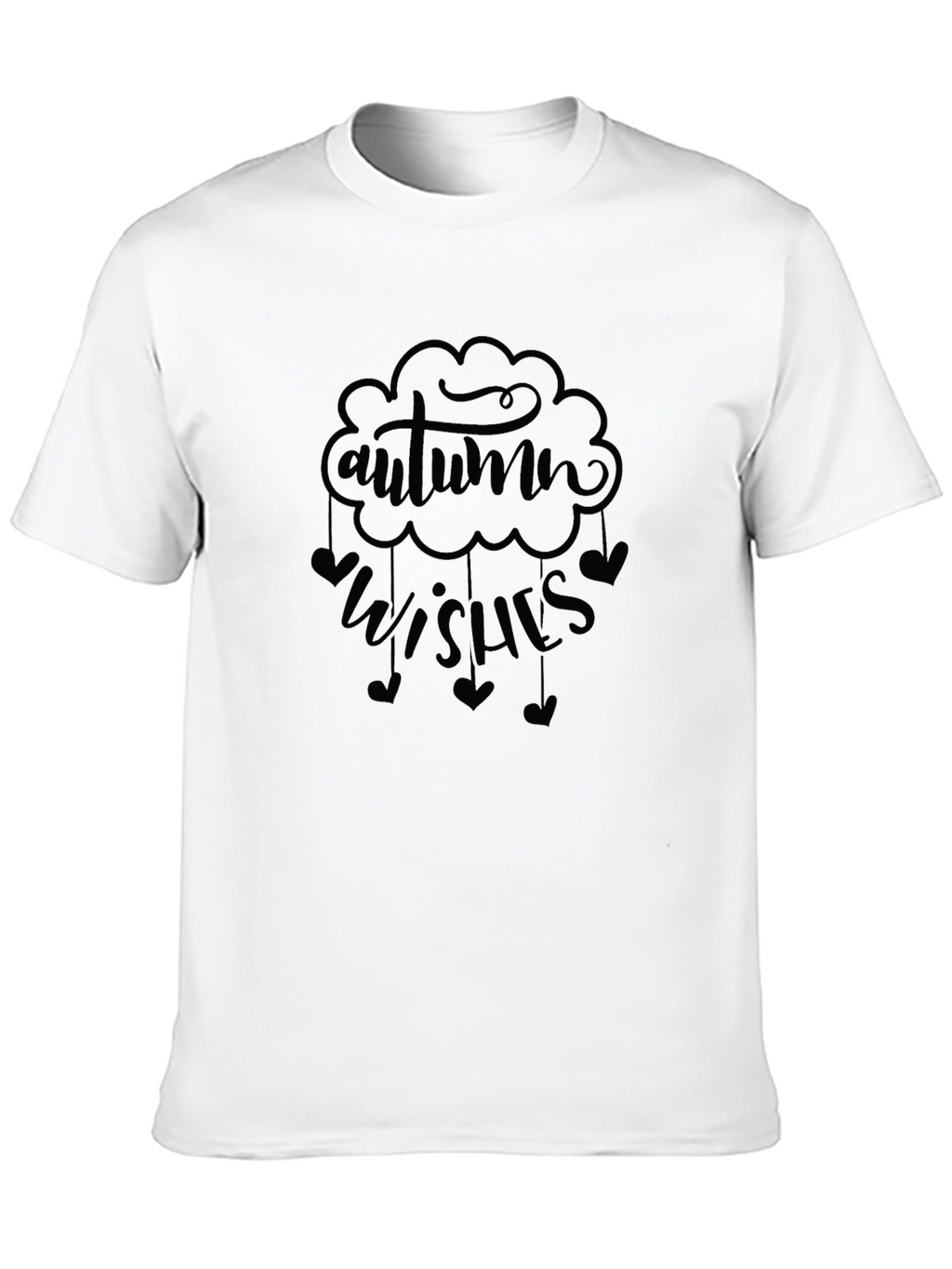 Autumn Wishes Graphic Tee - Black Cotton Comfort