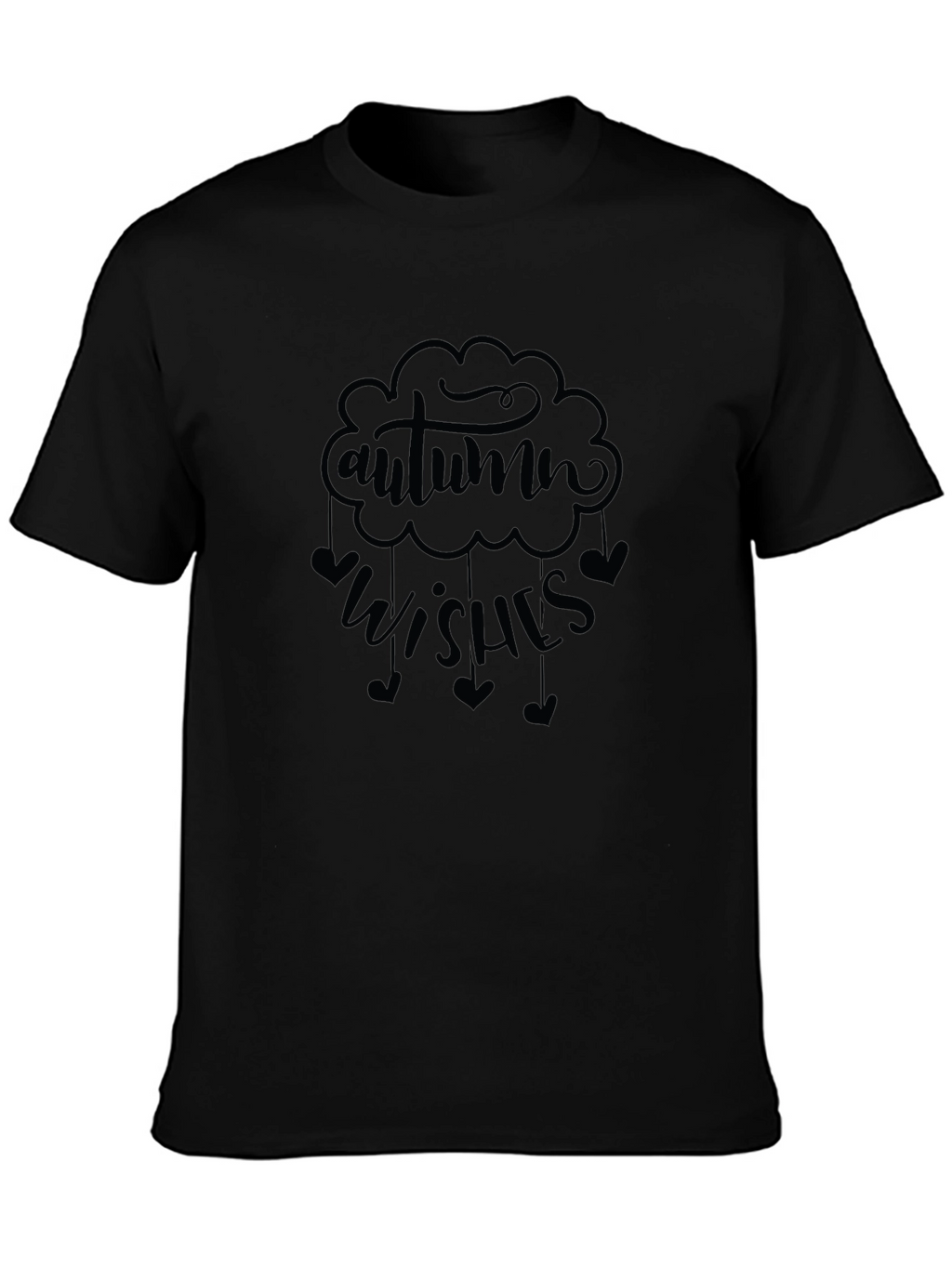 Autumn Wishes Graphic Tee - Black Cotton Comfort
