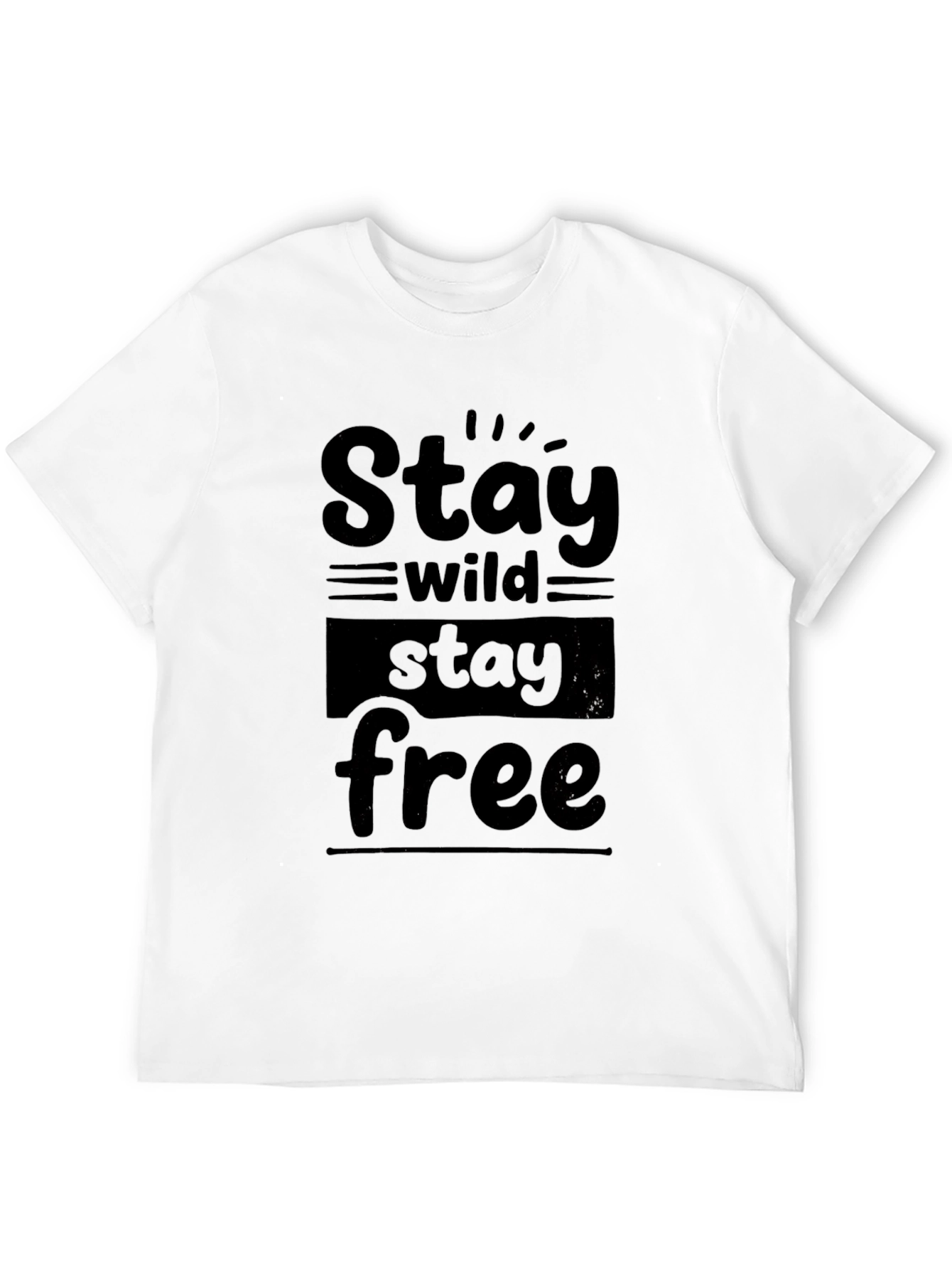 Stay Wild Stay Free Graphic Black T-Shirt