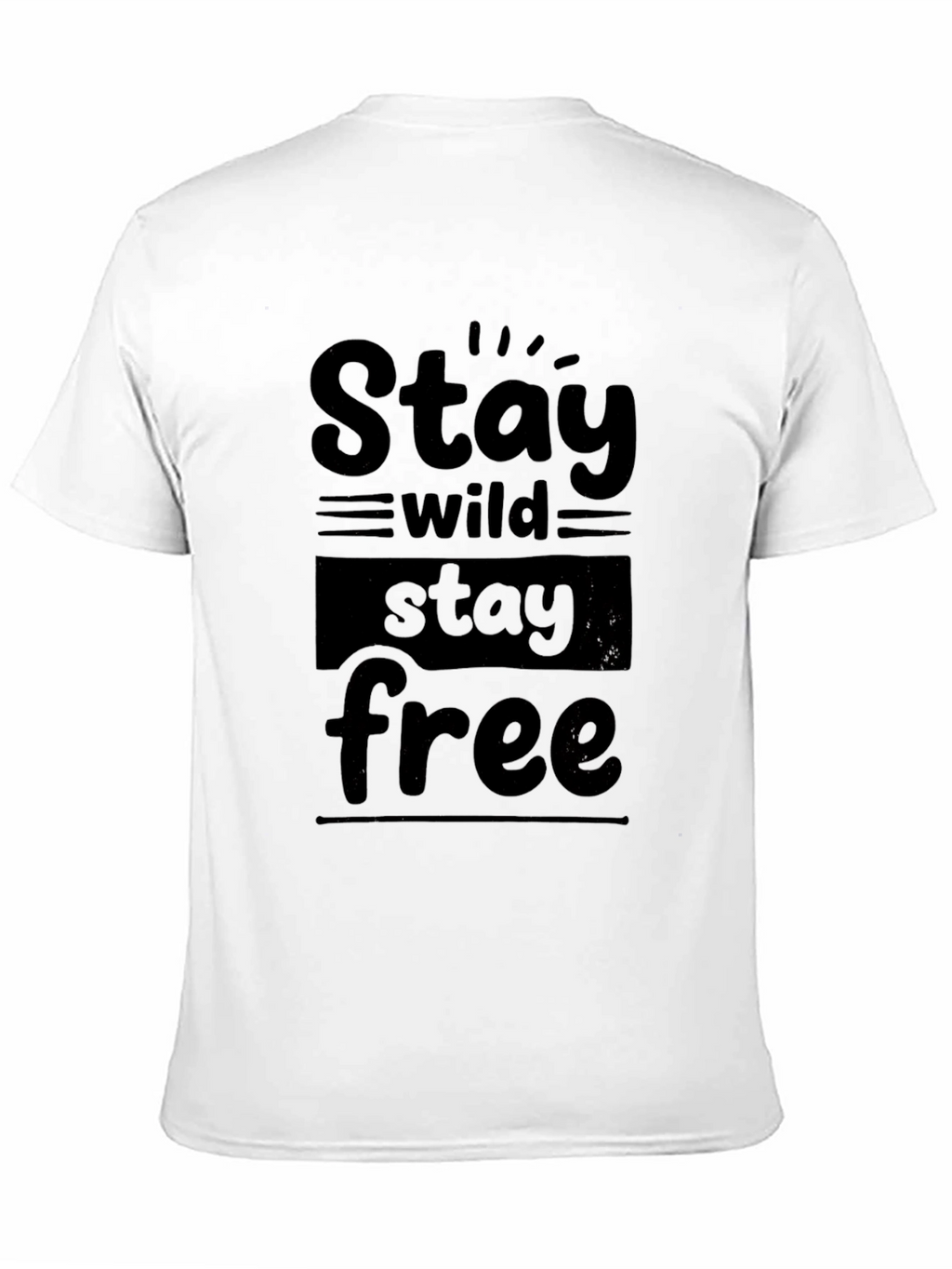 Stay Wild Stay Free Graphic Black T-Shirt