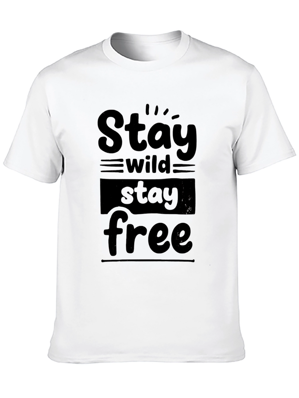 Stay Wild Stay Free Graphic Black T-Shirt