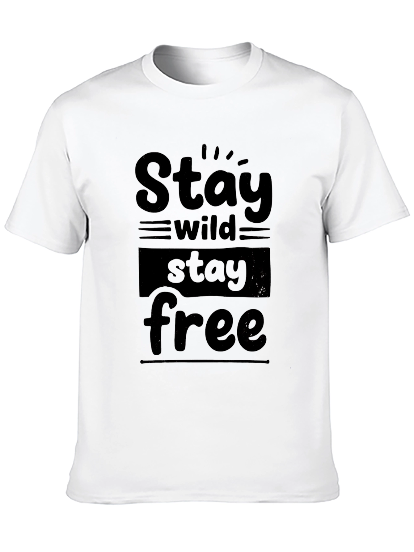 Stay Wild Stay Free Graphic Black T-Shirt