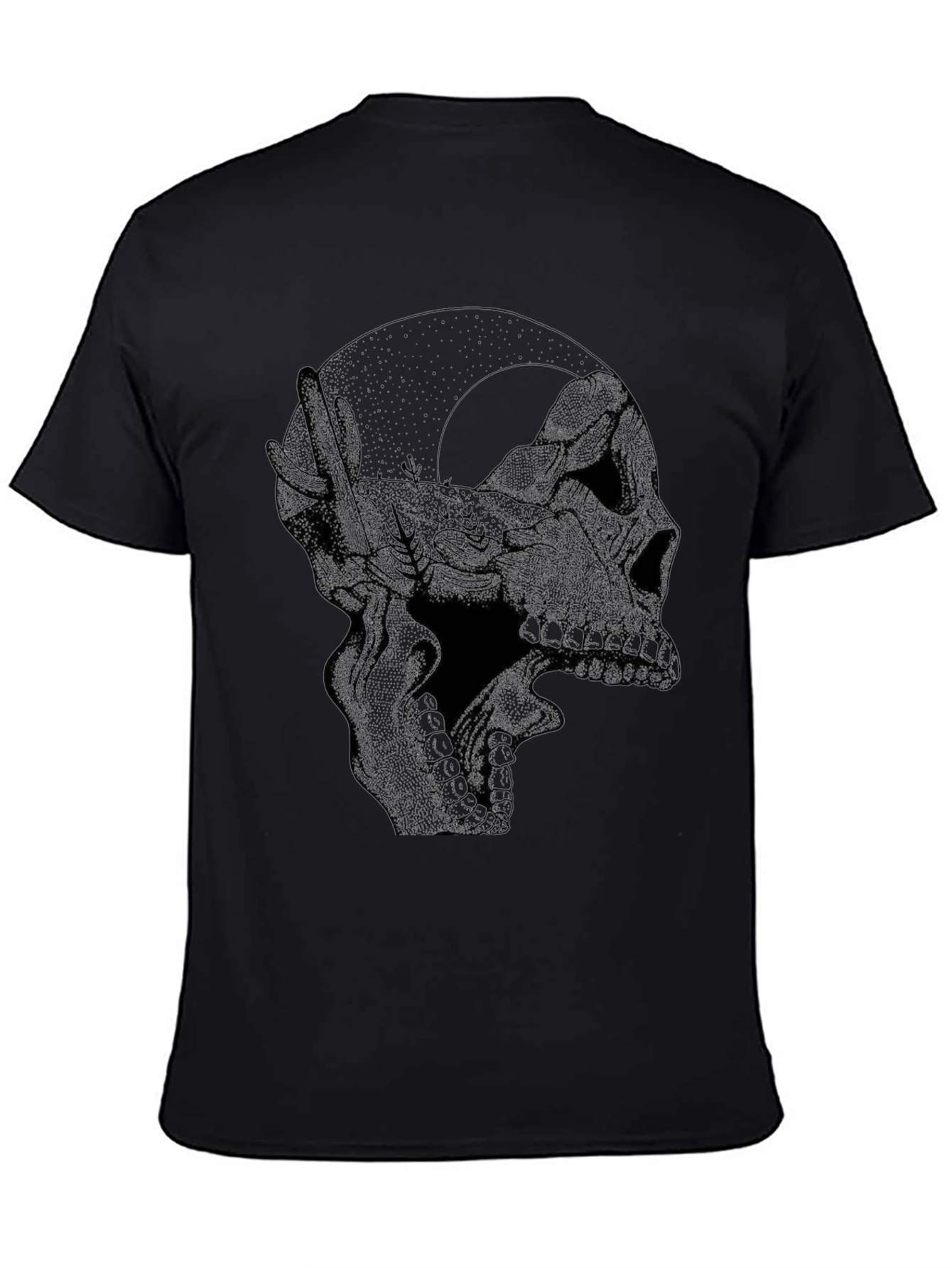 Skull Moon Graphic Black T-Shirt