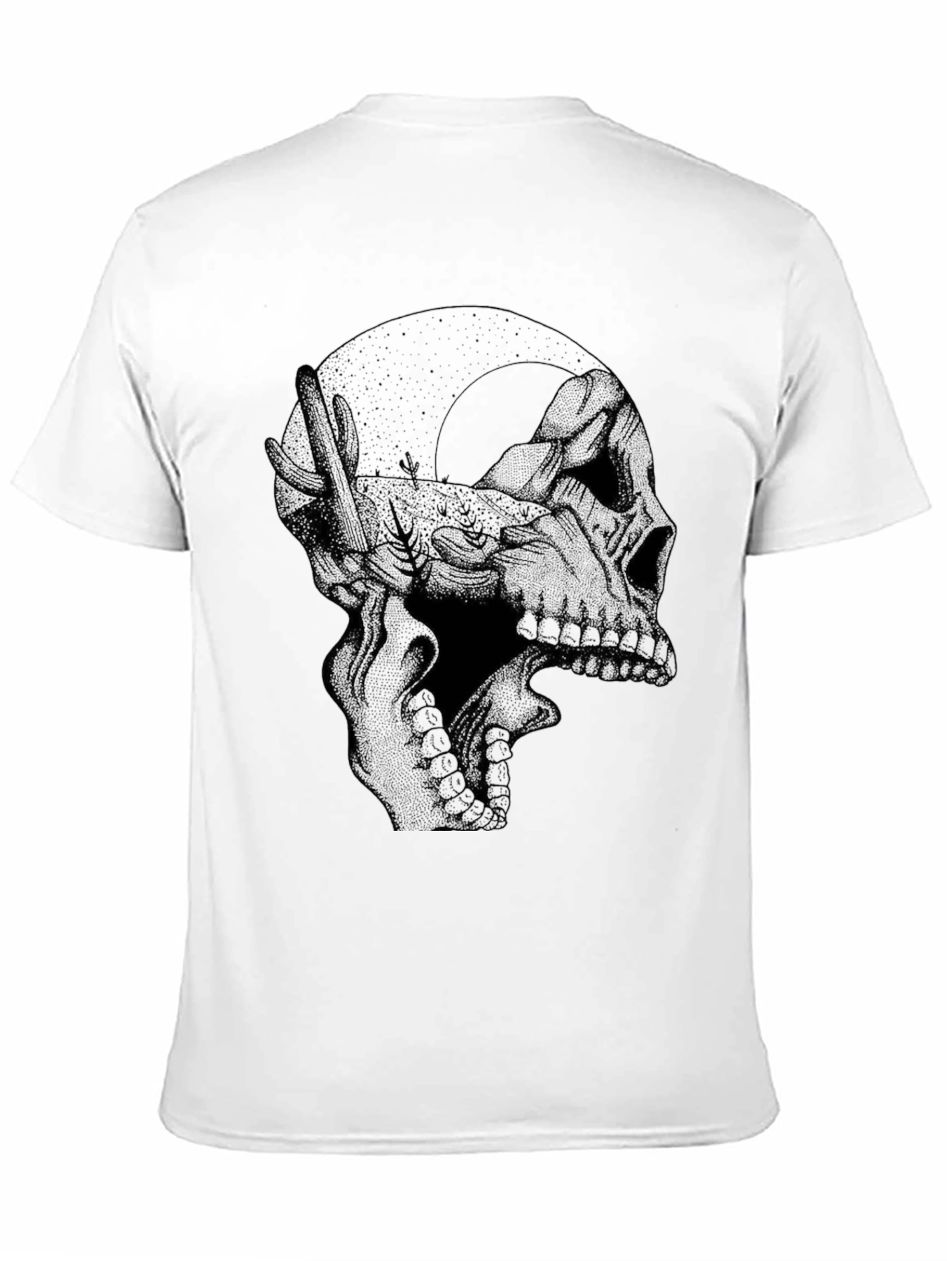 Skull Moon Graphic Black T-Shirt