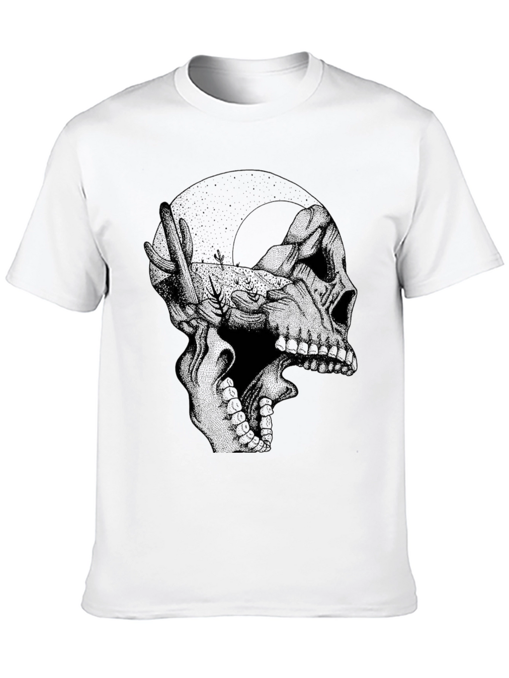 Skull Moon Graphic Black T-Shirt