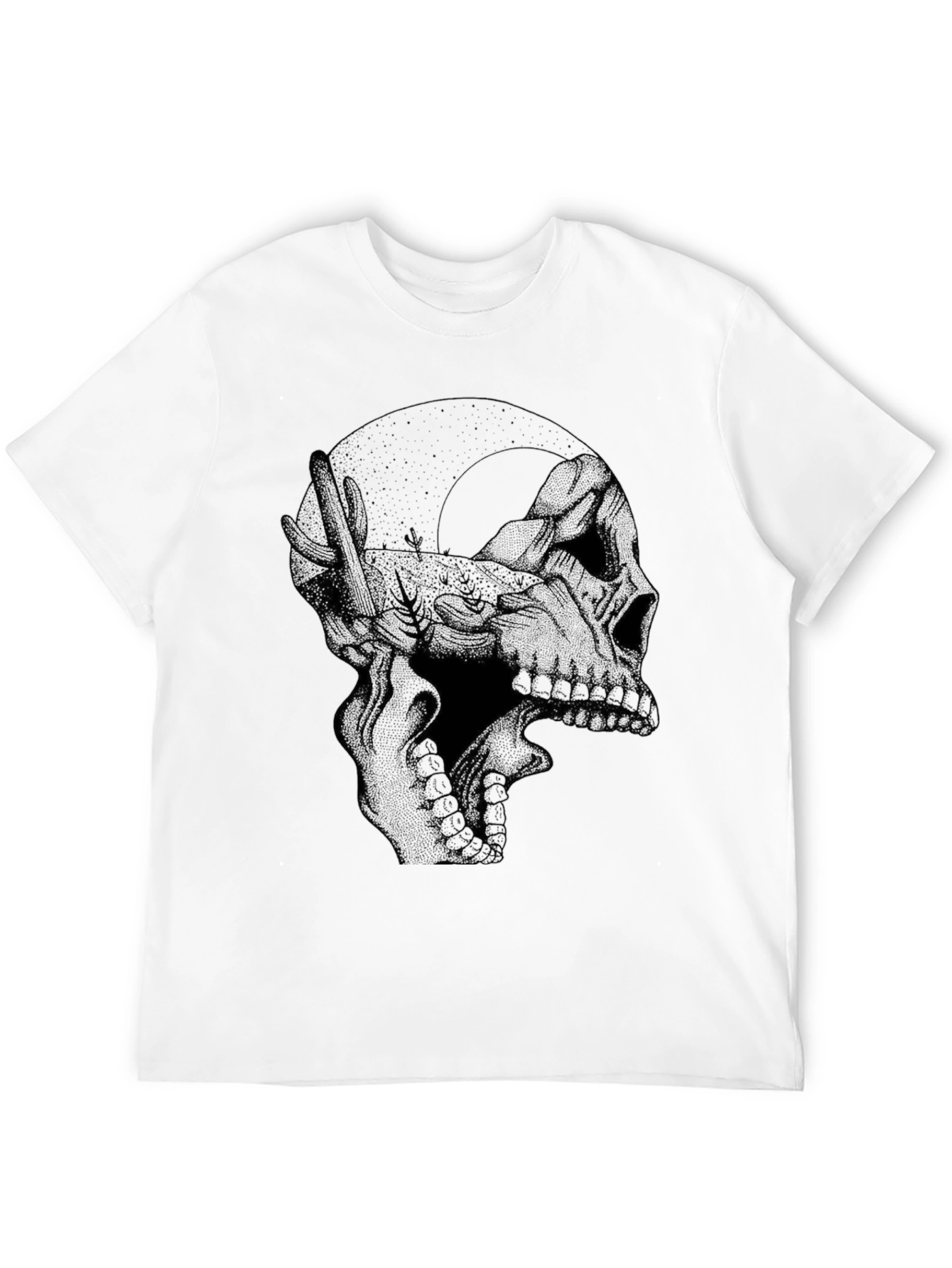 Skull Moon Graphic Black T-Shirt