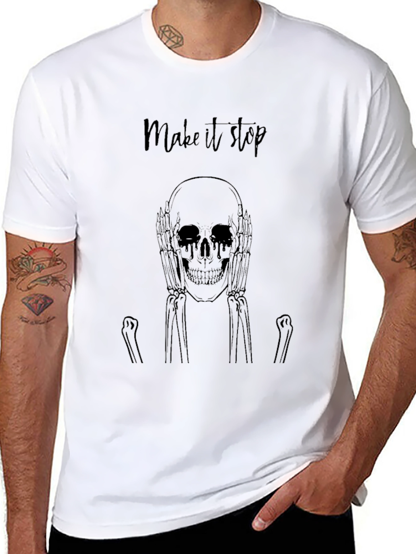 Make It Stop Skeleton Graphic Tee