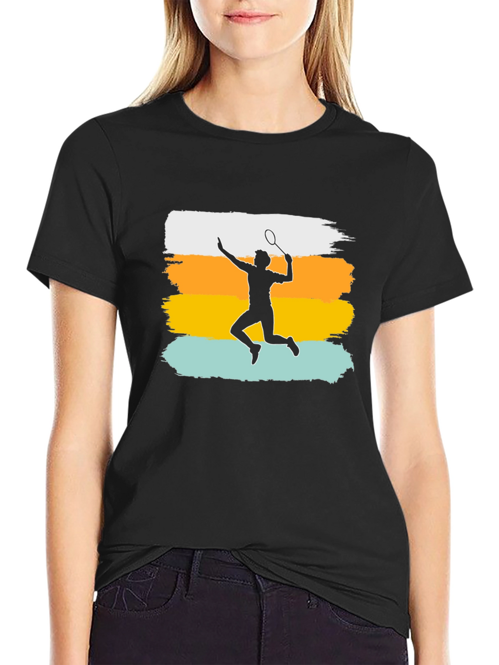 Badminton Player Retro T-Shirt