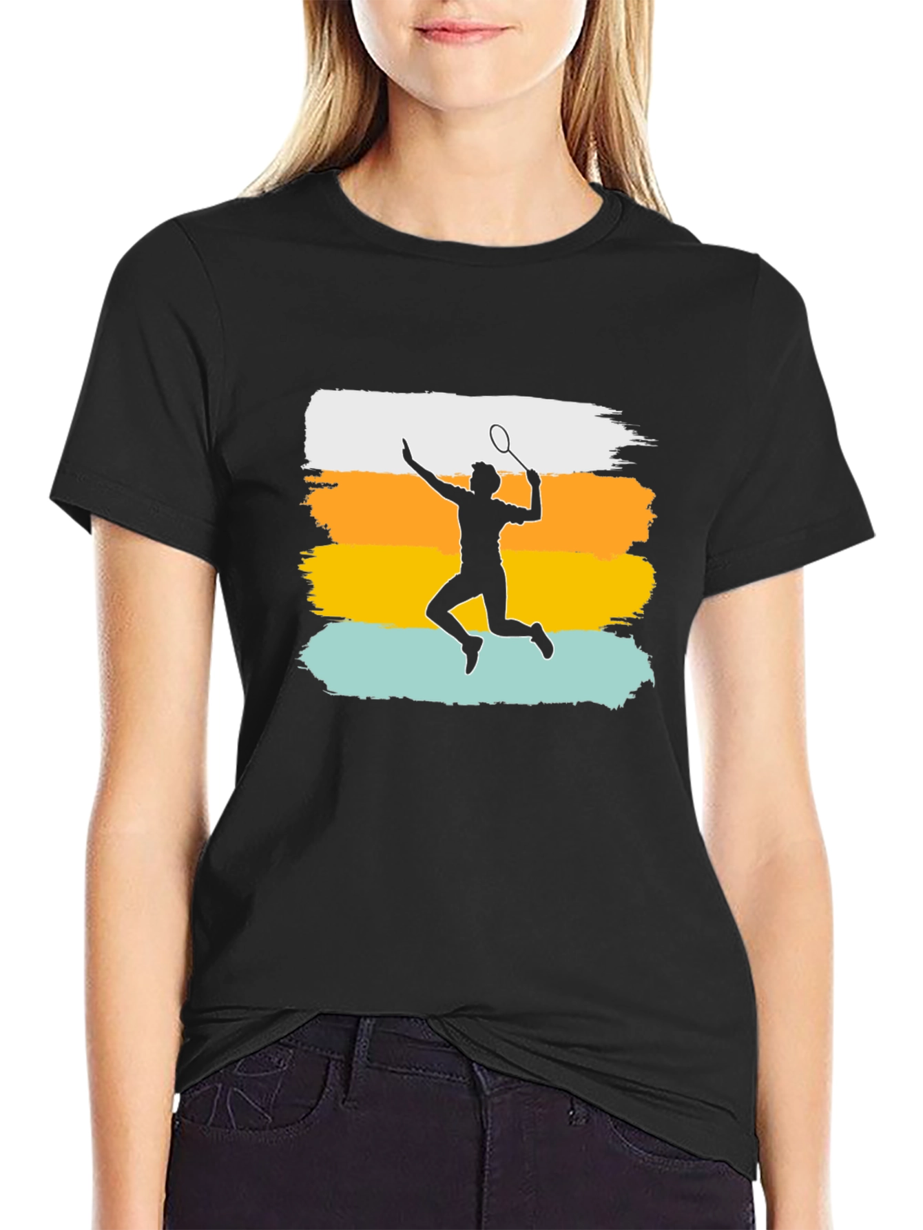Badminton Player Retro T-Shirt