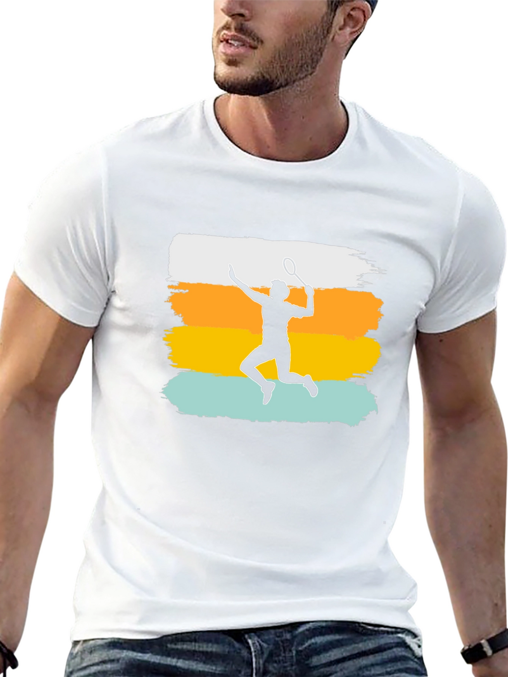 Badminton Player Retro T-Shirt