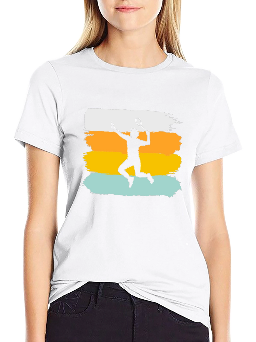 Badminton Player Retro T-Shirt