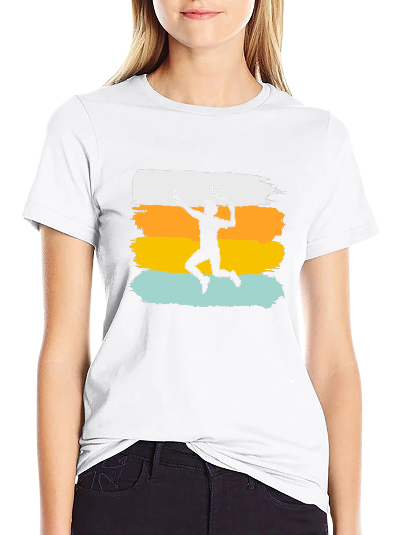 Badminton Player Retro T-Shirt