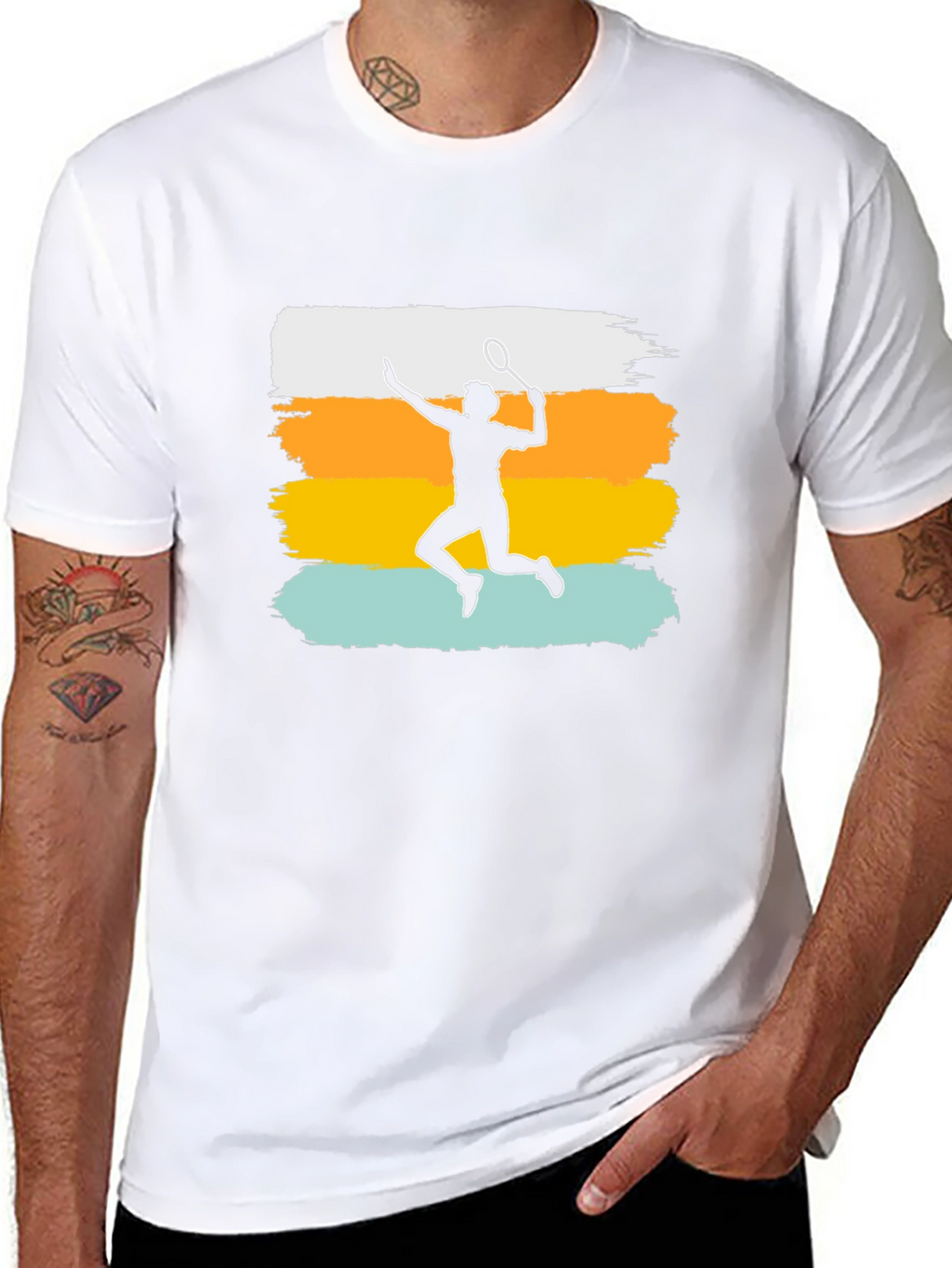 Badminton Player Retro T-Shirt