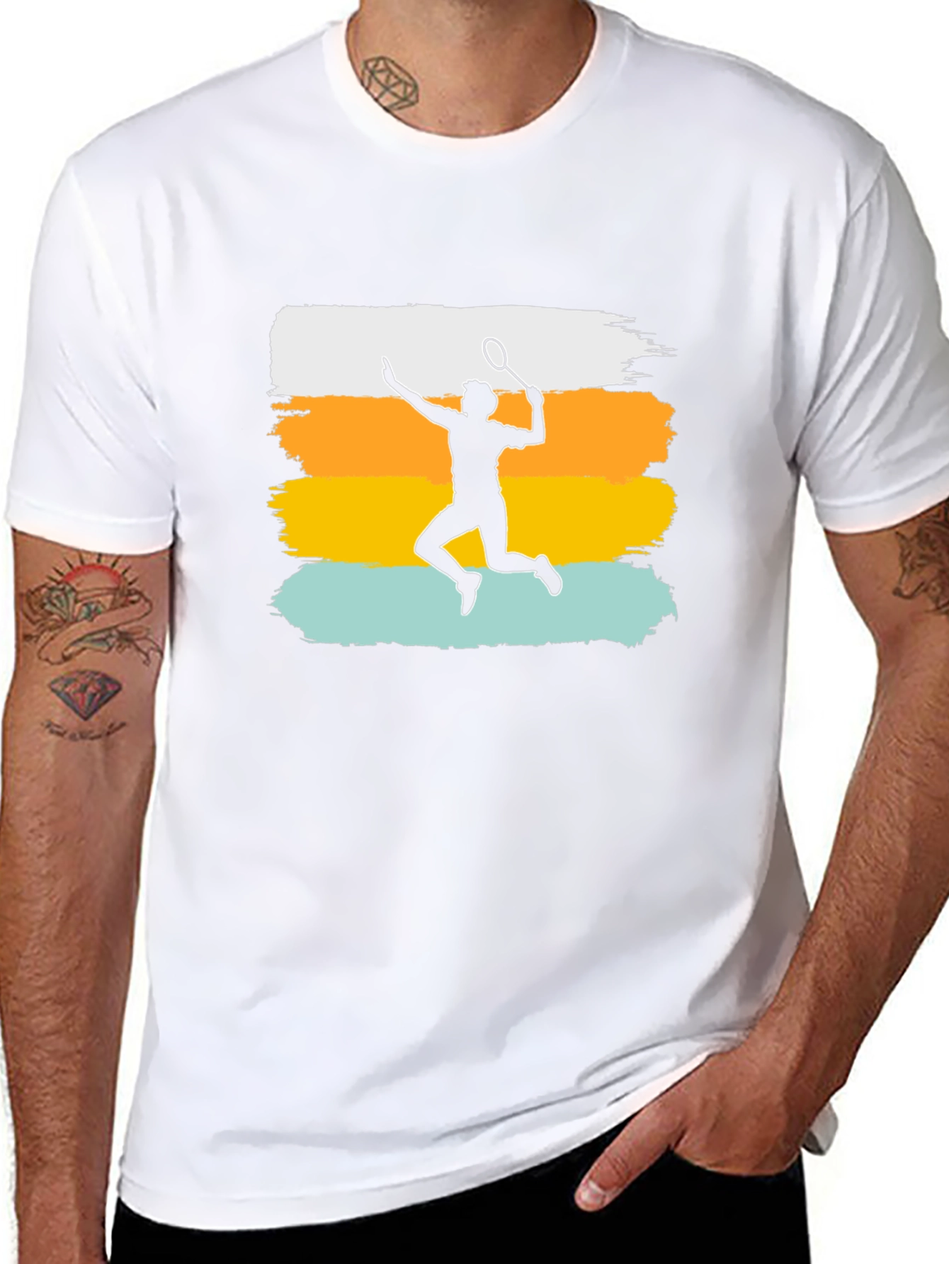 Badminton Player Retro T-Shirt