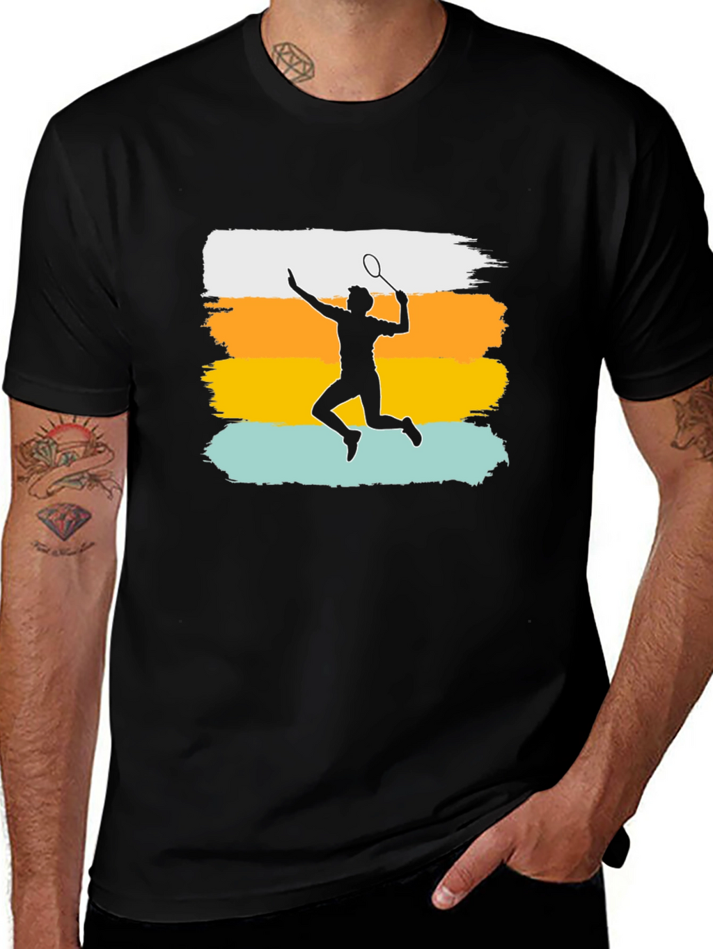 Badminton Player Retro T-Shirt