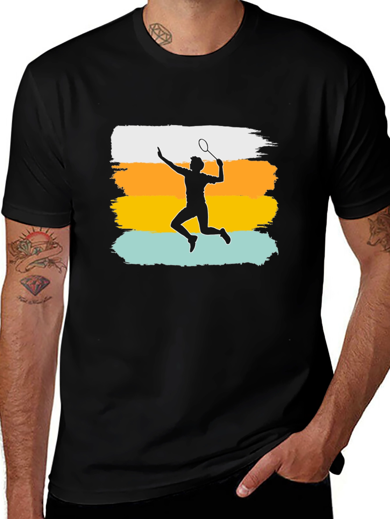 Badminton Player Retro T-Shirt