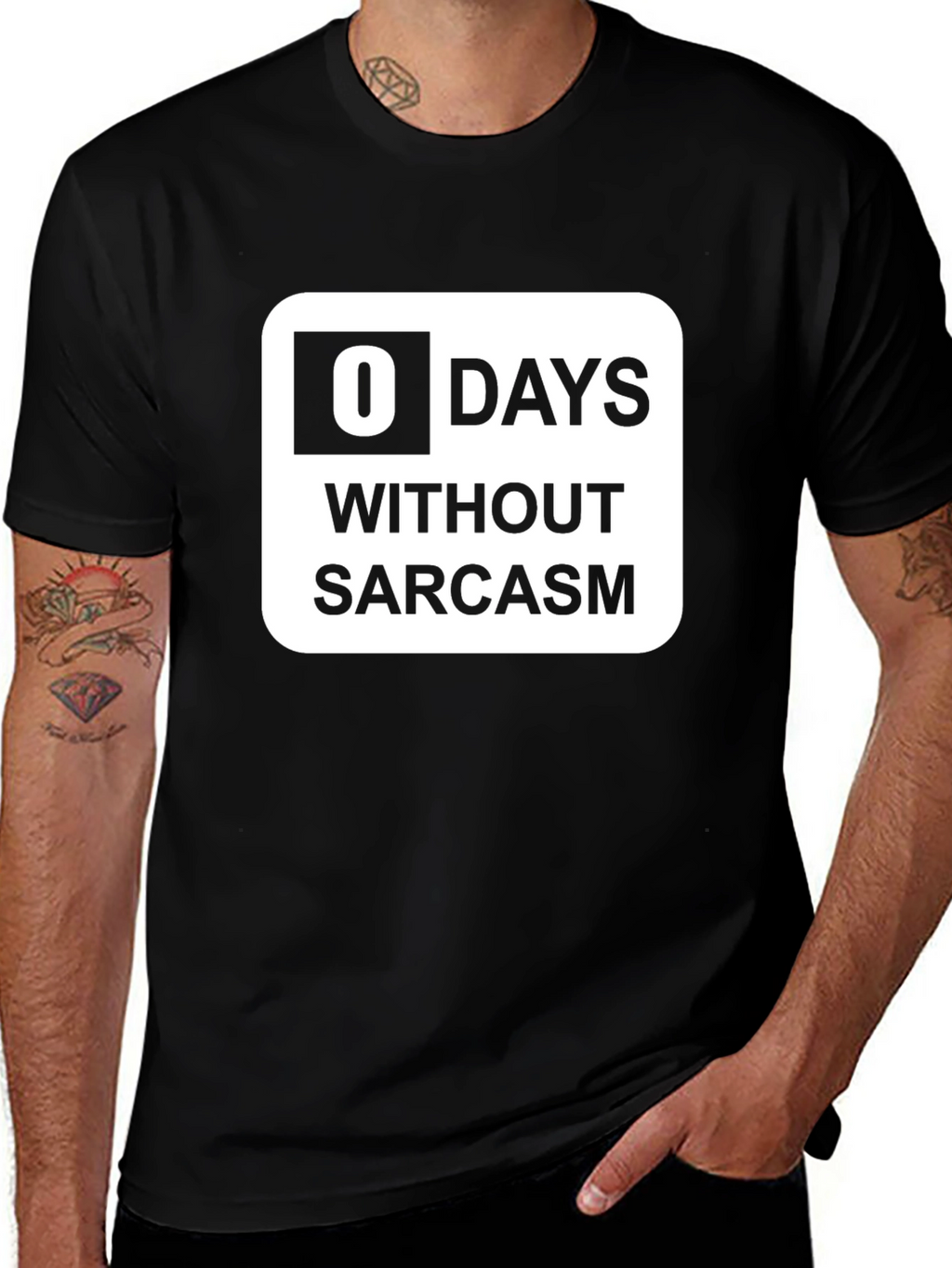 Funny Sarcasm T-Shirt: 0 Days Without Sarcasm Graphic Tee