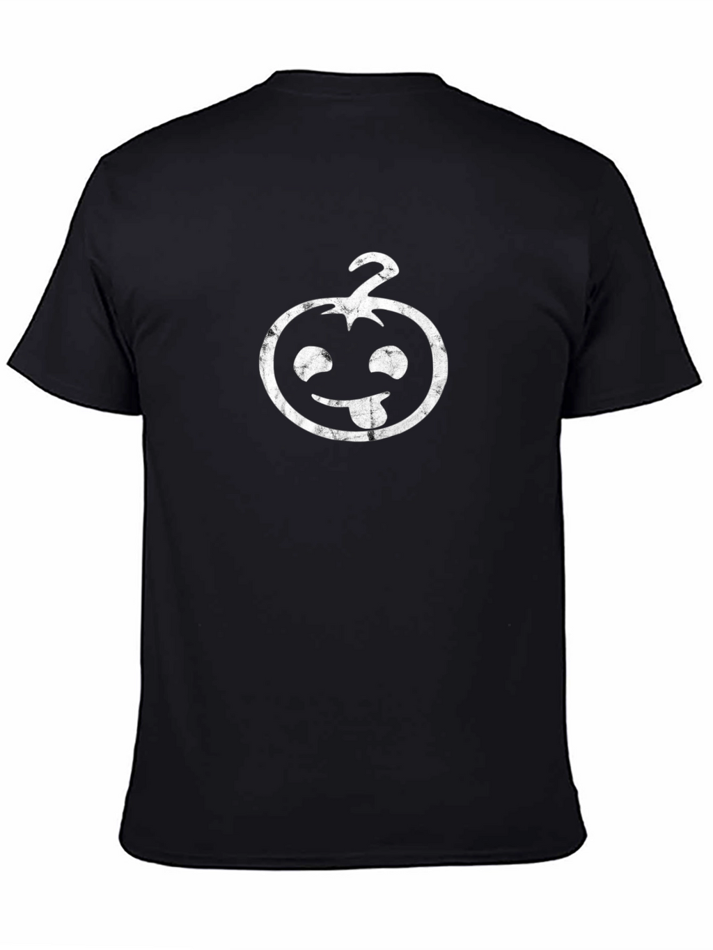 Funny Pumpkin Face Graphic Tee - Black Cotton Shirt