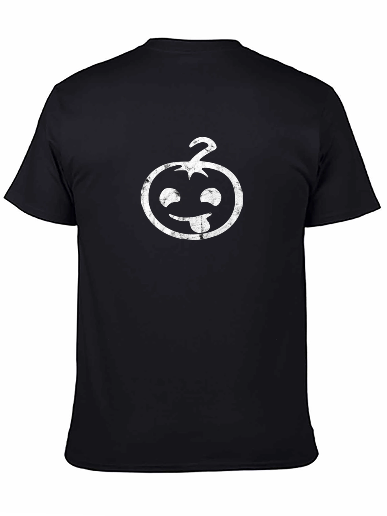 Funny Pumpkin Face Graphic Tee - Black Cotton Shirt