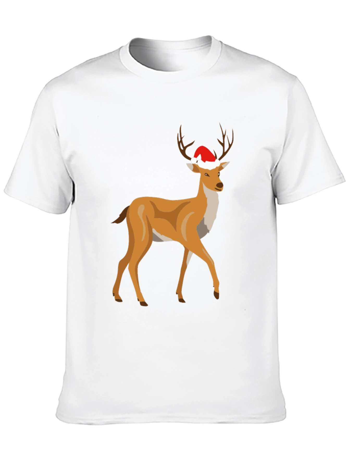 Festive Deer Graphic Tee - Holiday Style