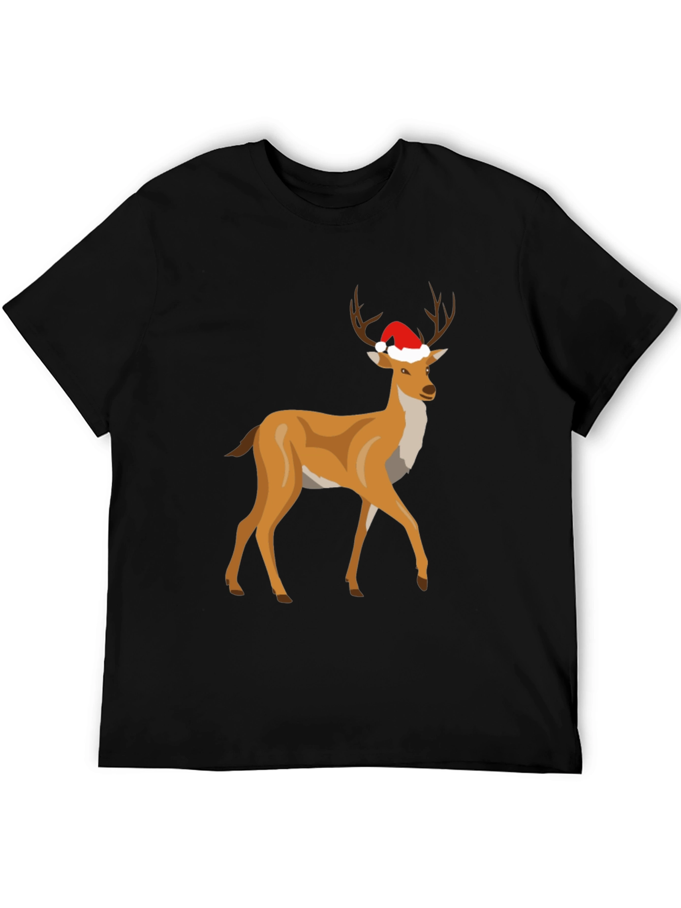 Festive Deer Graphic Tee - Holiday Style