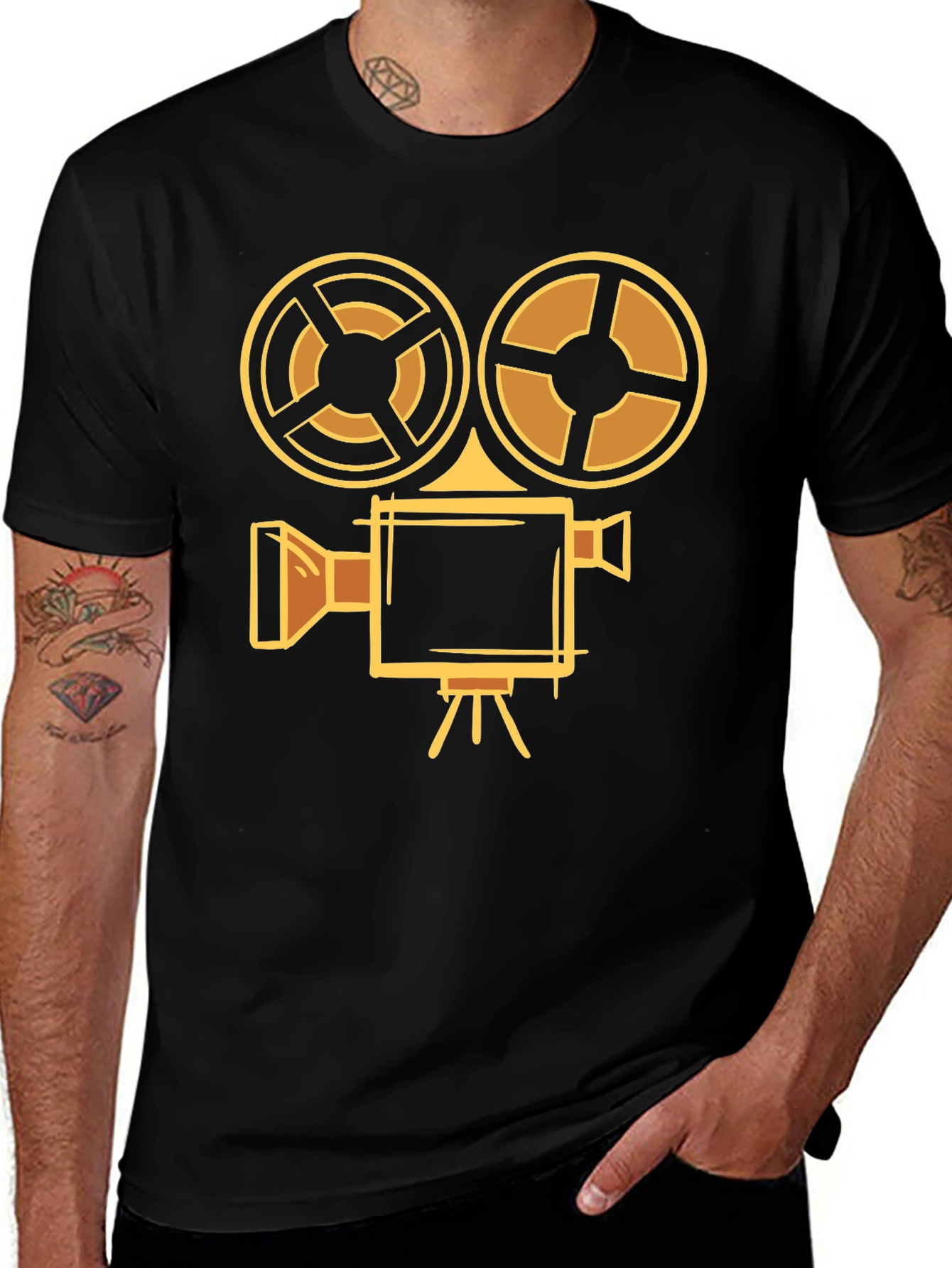 Retro Camera T-Shirt - Black