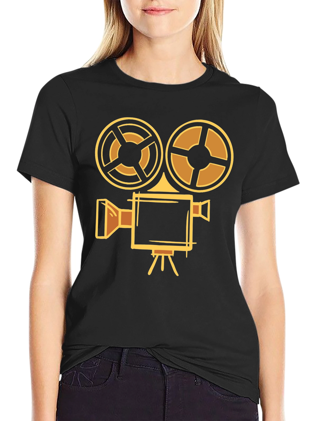 Retro Camera T-Shirt - Black