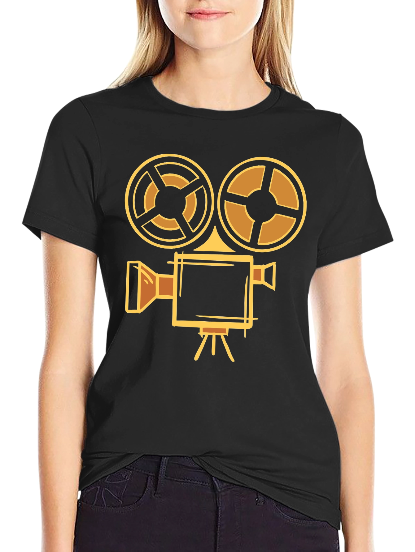Retro Camera T-Shirt - Black
