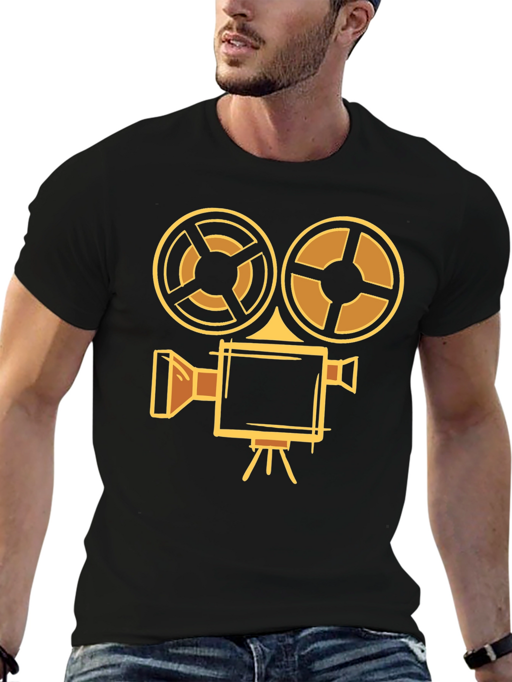Retro Camera T-Shirt - Black