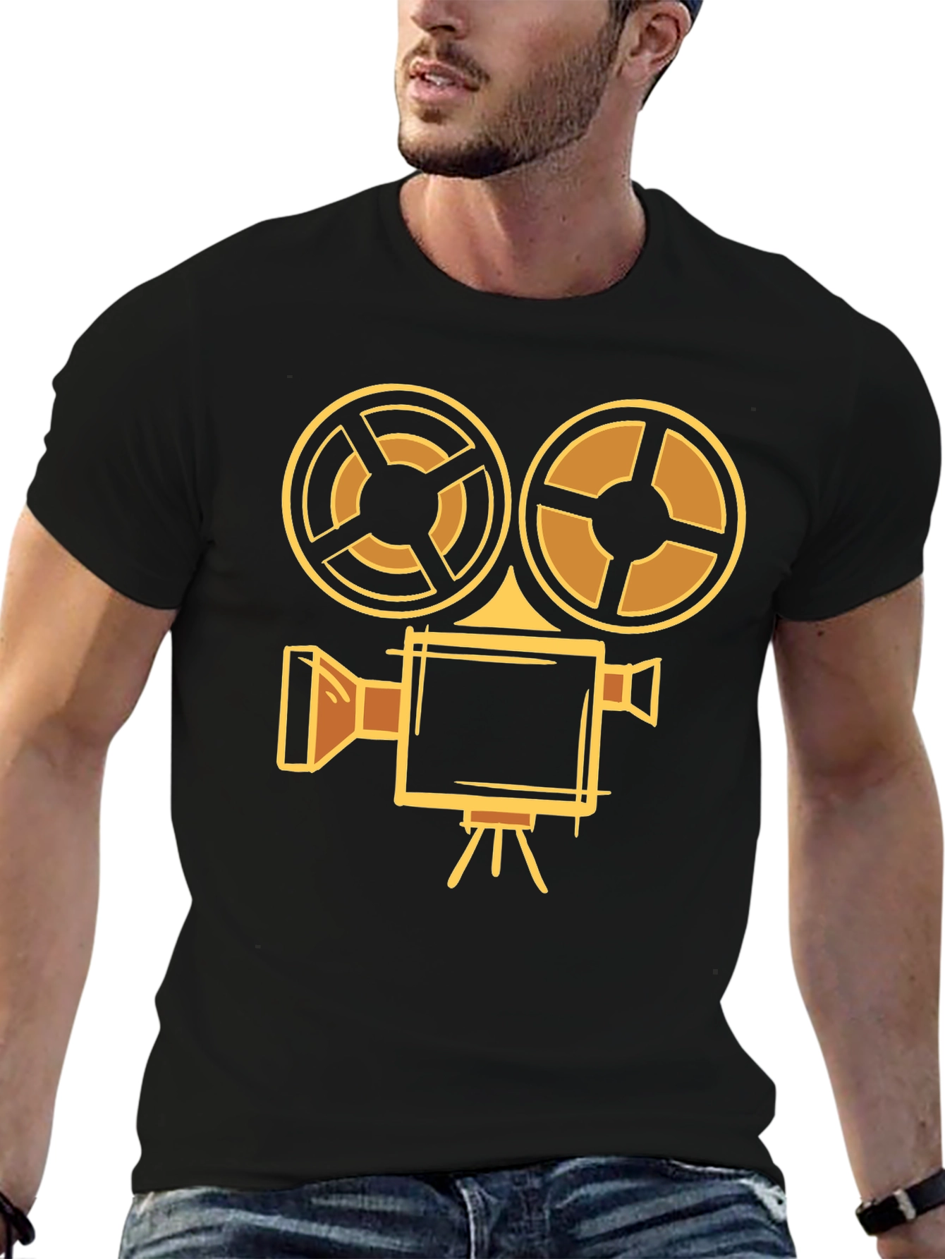 Retro Camera T-Shirt - Black