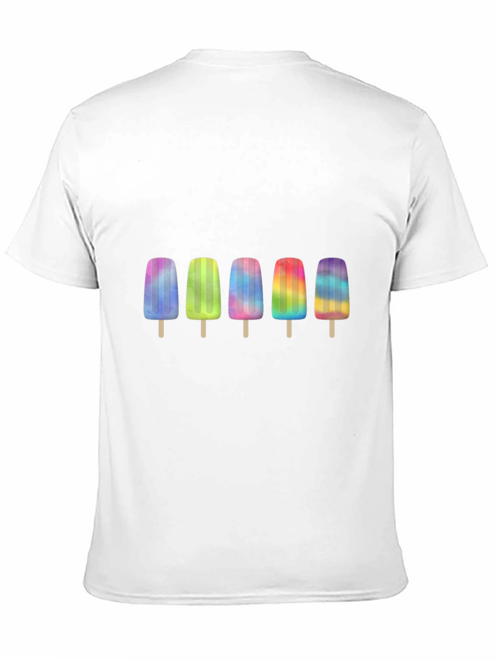 Rainbow Popsicle Graphic Black T-Shirt