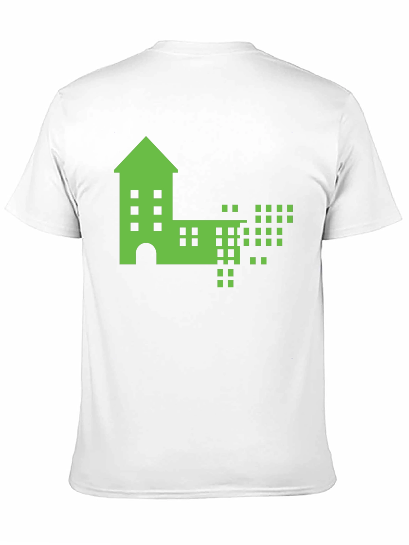 Pixelated Building Graphic T-Shirt