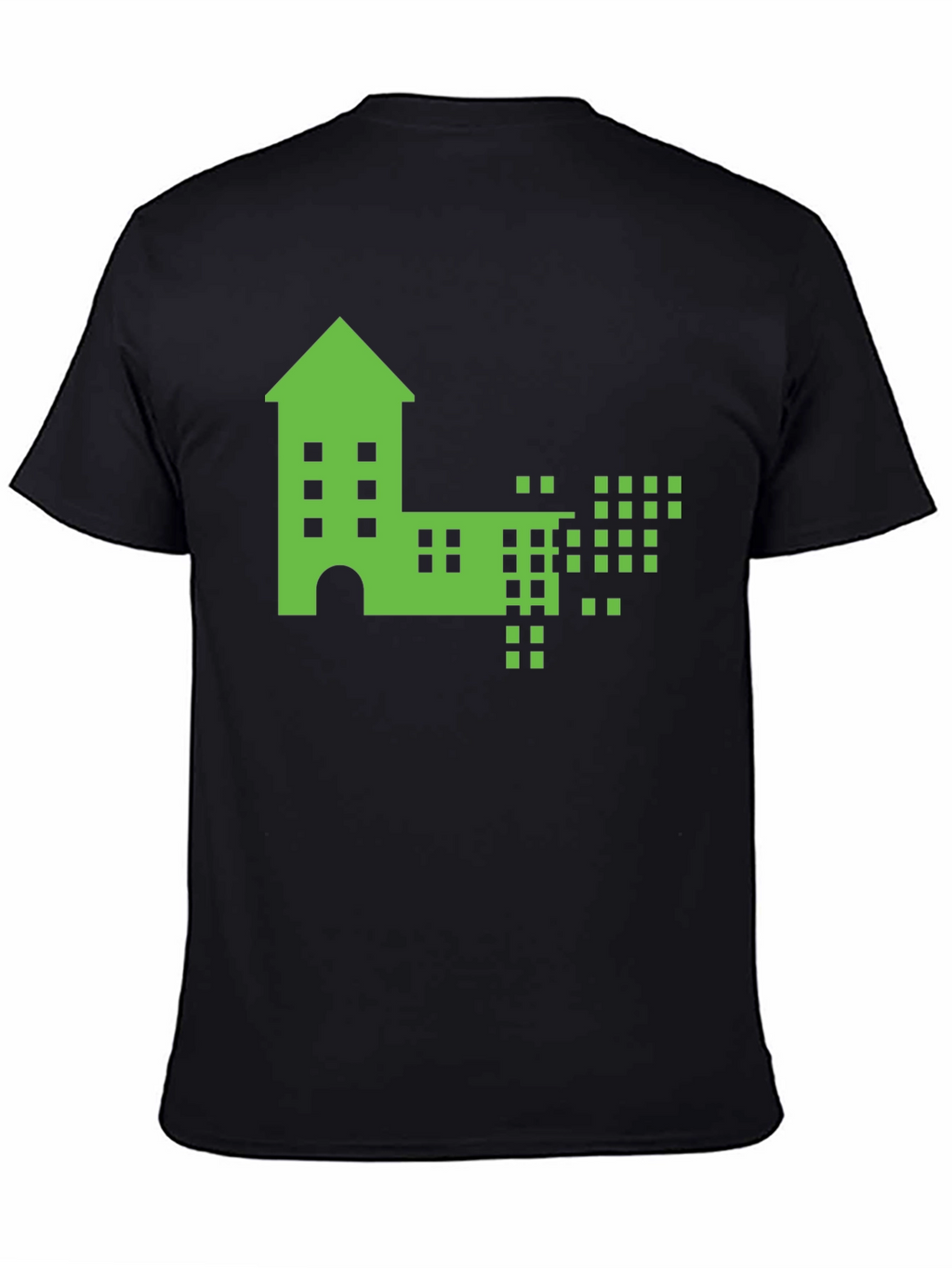 Pixelated Building Graphic T-Shirt