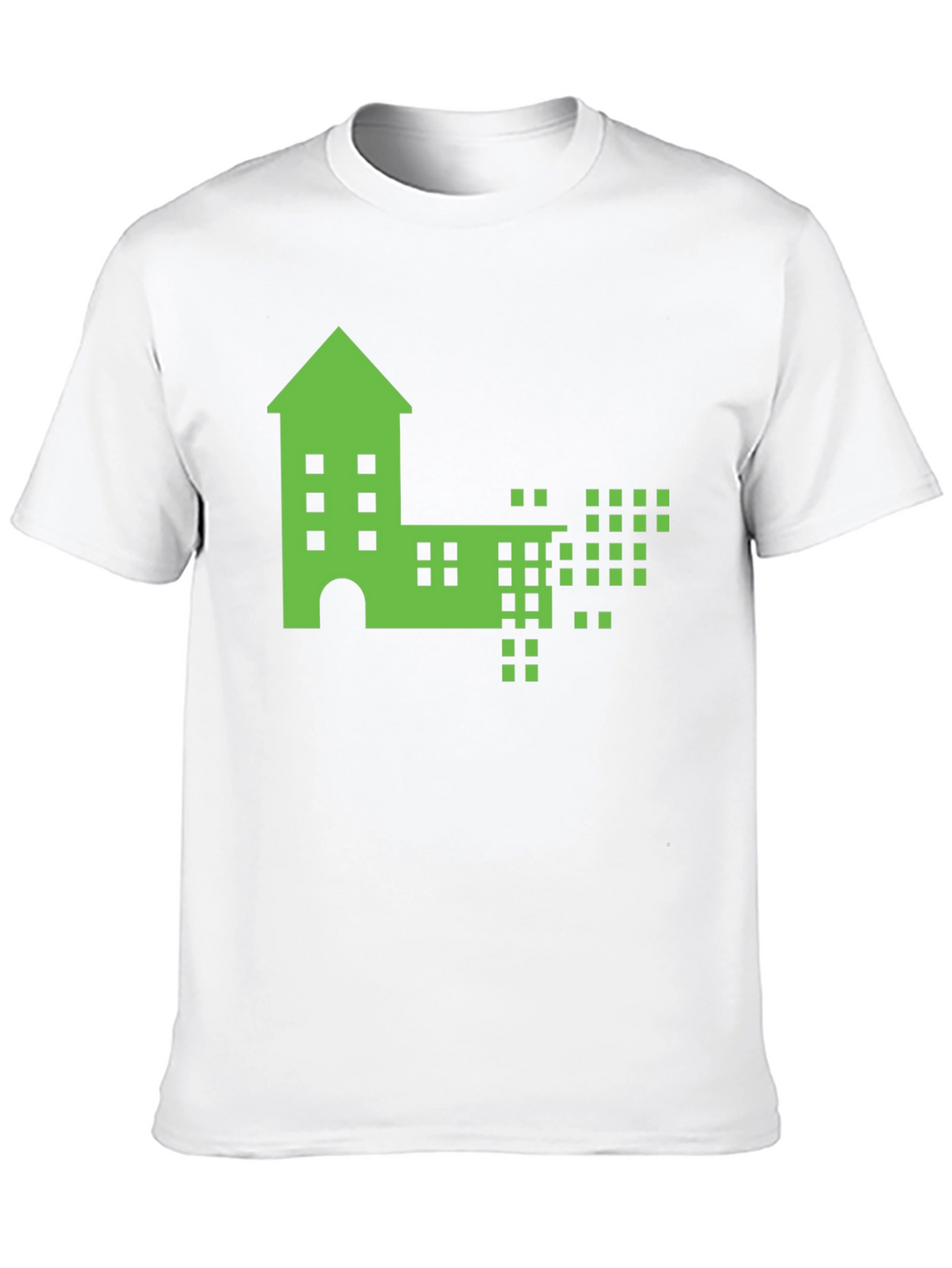 Pixelated Building Graphic T-Shirt