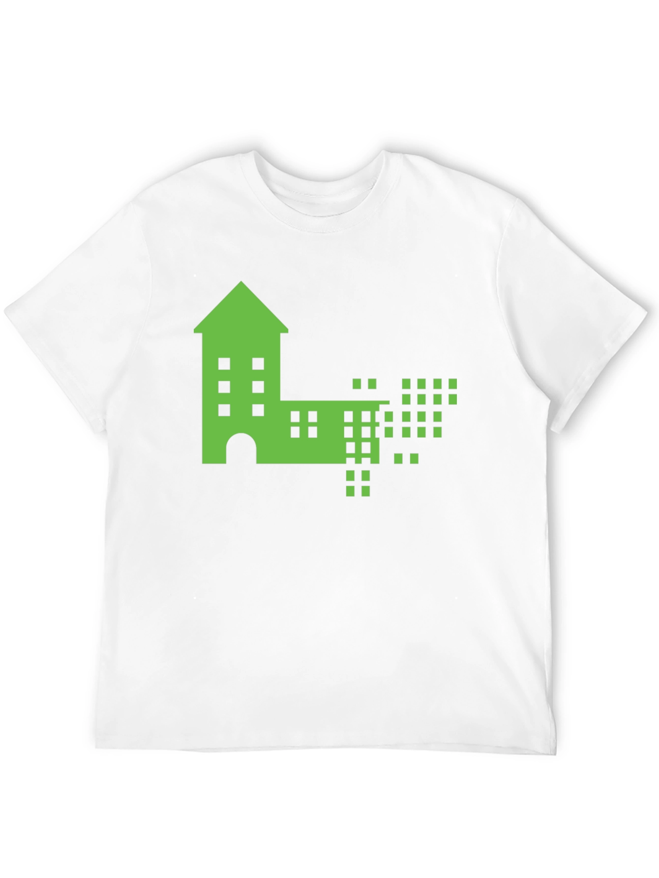 Pixelated Building Graphic T-Shirt