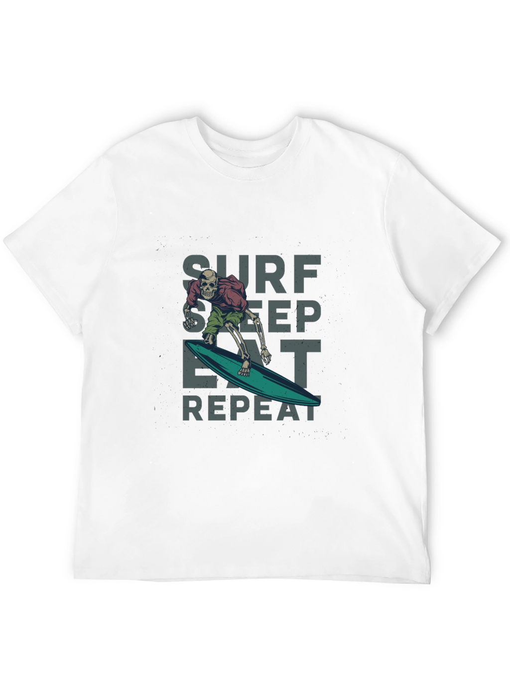 Surf Sleep Eat Repeat Black Graphic Tee